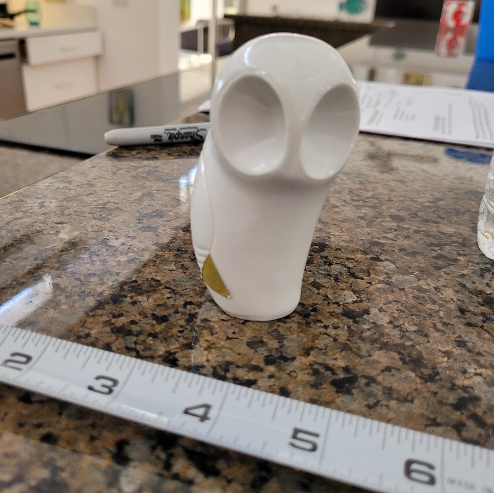 Royal Dux White Porcelain Owl